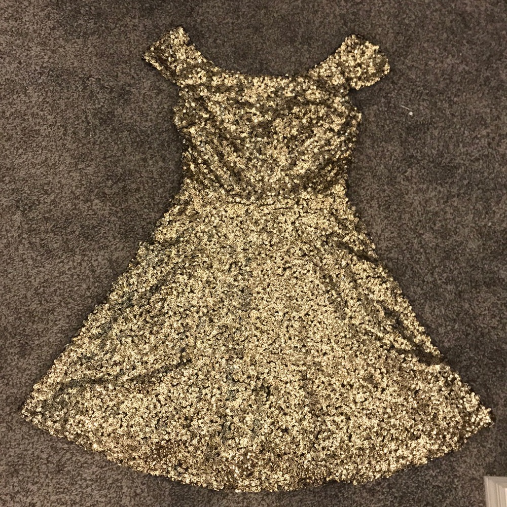 Gold sequin dress